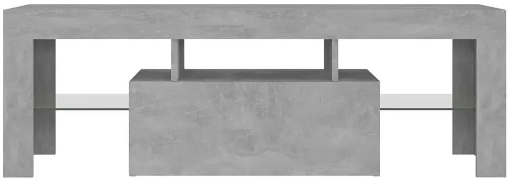 Szafka rtv ze szklanymi półkami i oświetleniem led szarość betonu Z0-F98