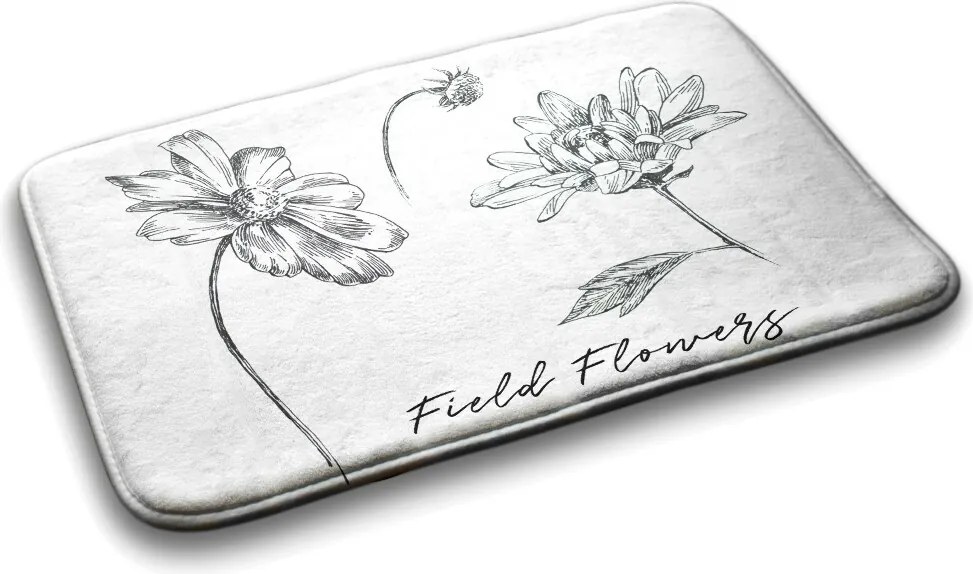 Dywanik łazienkowy antypoślizgowy Dywanik łazienkowy antypoślizgowy Kwiaty Szkic