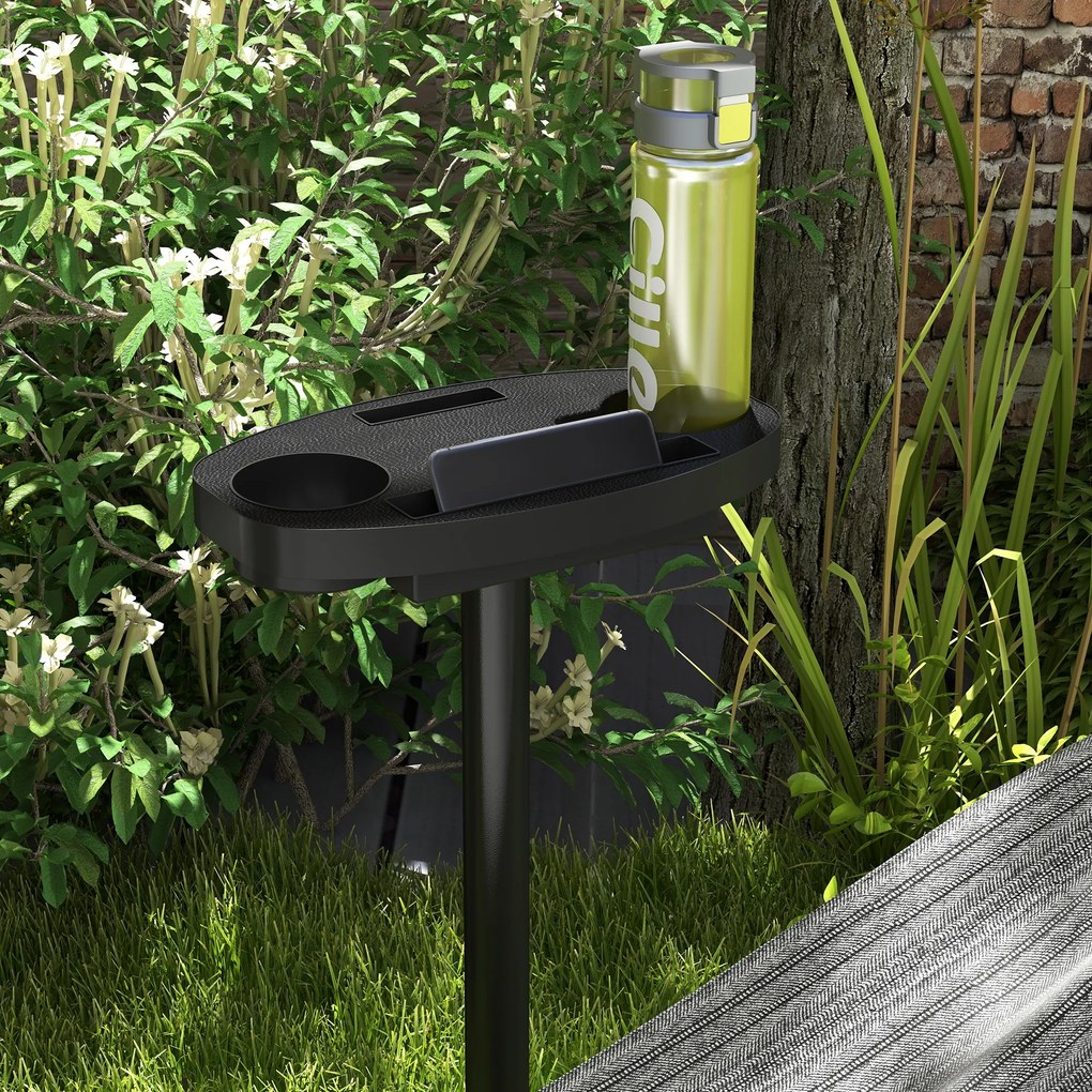 Outsunny Stojak na hamak, dla hamaków do 280 cm, Stal, 285D x 125S x 110W cm, Czarny