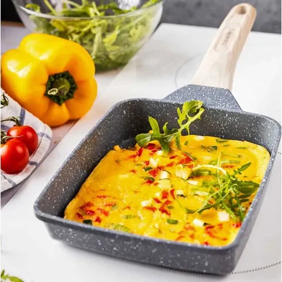 Szara prostokątna patelnia do omletów D1-C29