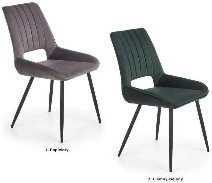 Zielone eleganckie krzesło welurowe - Adina