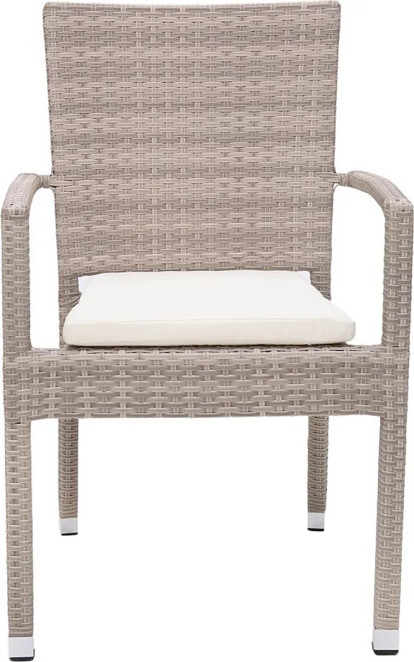 Zestaw ogrodowy z rattanu NAPOLI II. 1 + 6 (szaro-beżowy)