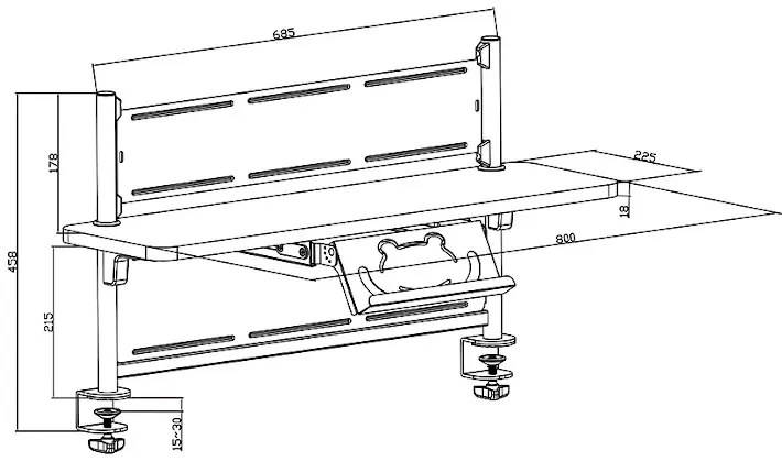 Nowoczesne biurko elektryczne z nadstawką na monitor E2-T81