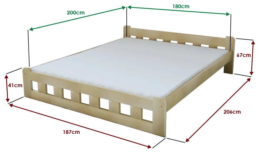 Łóżko Naomi podwyższone 180 x 200 cm, sosna Stelaż: Ze stelażem listwowym elastycznym, Materac: Materac Somnia 17 cm