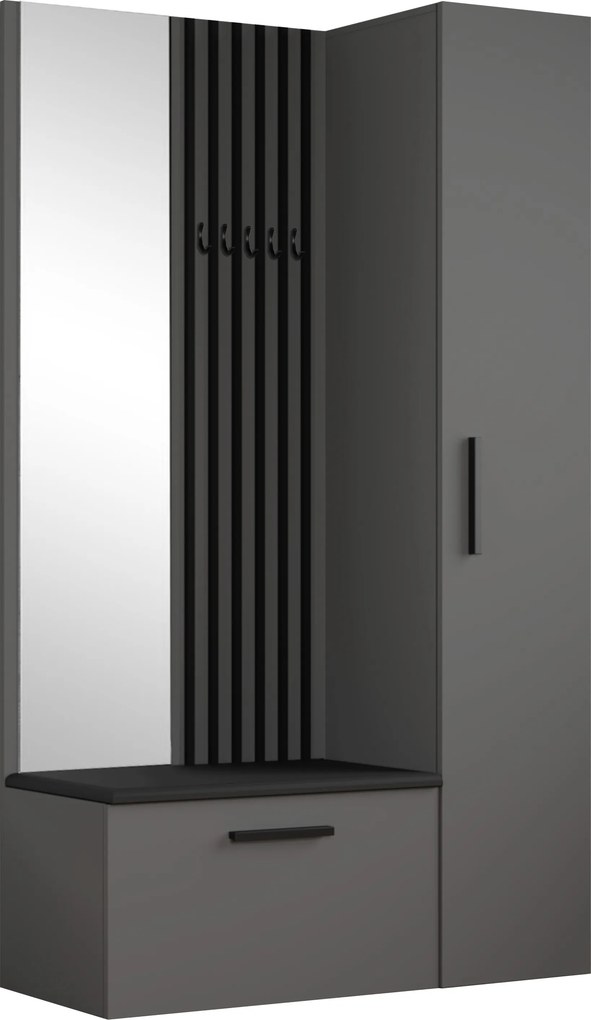Masseno Garderoba MODULO 120,6/204/40 cm do Przedpokoju Nowoczesna Szara