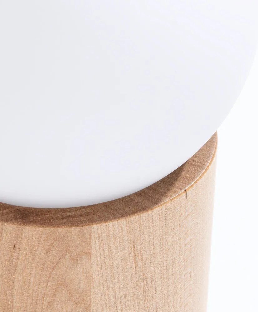 Biało-naturalna lampa stołowa ze szklanym kloszem (wysokość 21 cm) Surtur – Sollux