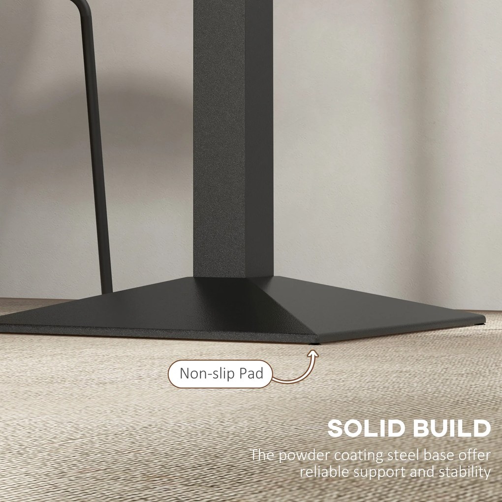 HOMCOM Stół jadalniany Kwadratowy stół kuchenny dla 2 osób z blatem w optyce drewna stalową podstawą 70 x 70 x 75 cm Ciemnobrązowy | Aosom PL