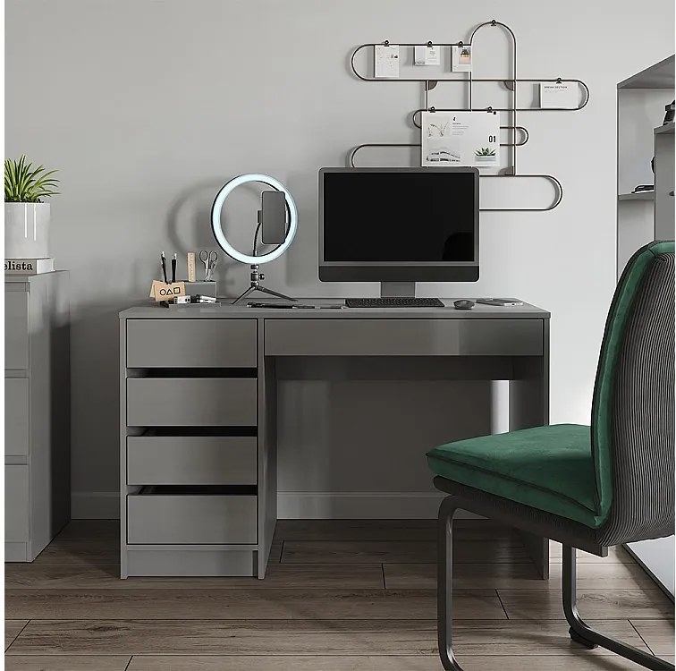 Biurko szary o wysokim połysku 55x120x75 sherry