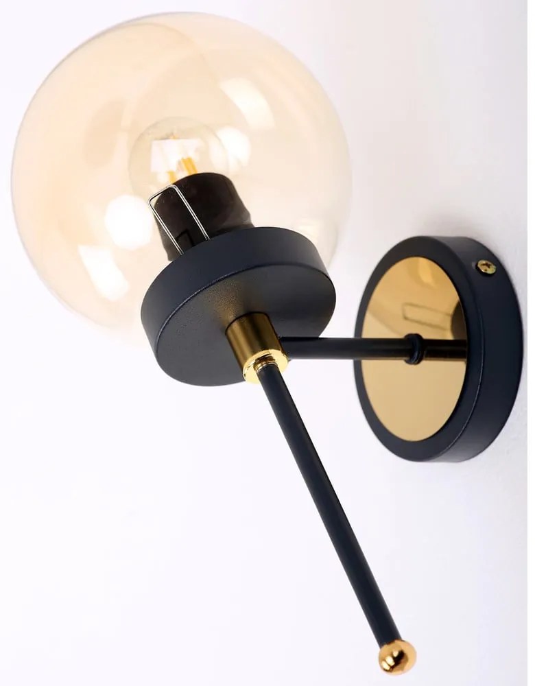 Kinkiet w czarno-złotym kolorze ø 15 cm Tokyo – Squid Lighting