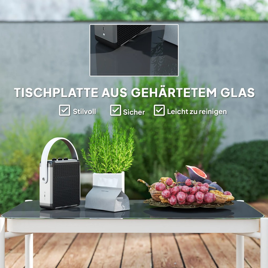 Kompletny Zestaw Mebli Ogrodowych z Polirotangu Outsunny z Sofą 2-osobową, Fotelami, Stolikiem, Poduszkami, dla 4 Osób, Brąz+Szary