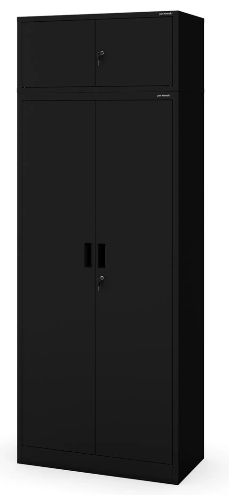 Szafa metalowa biurowa z 4 półkami czarna, 1750x800x400 mm: JAN Compact