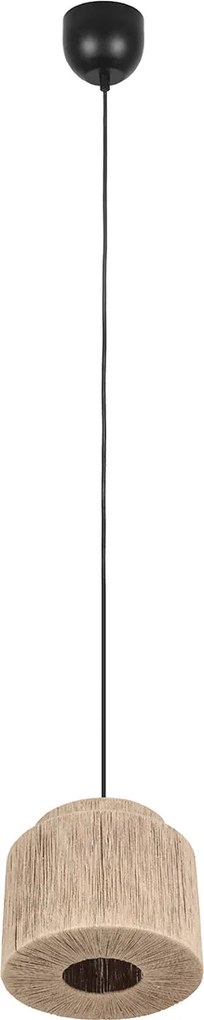 Lampa wisząca Japandi czarna z brązowym sznurem 31 cm - Smilla