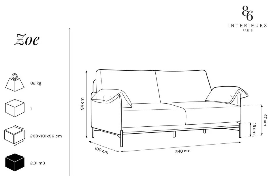 Zielona sofa Interieurs 86 Zoe