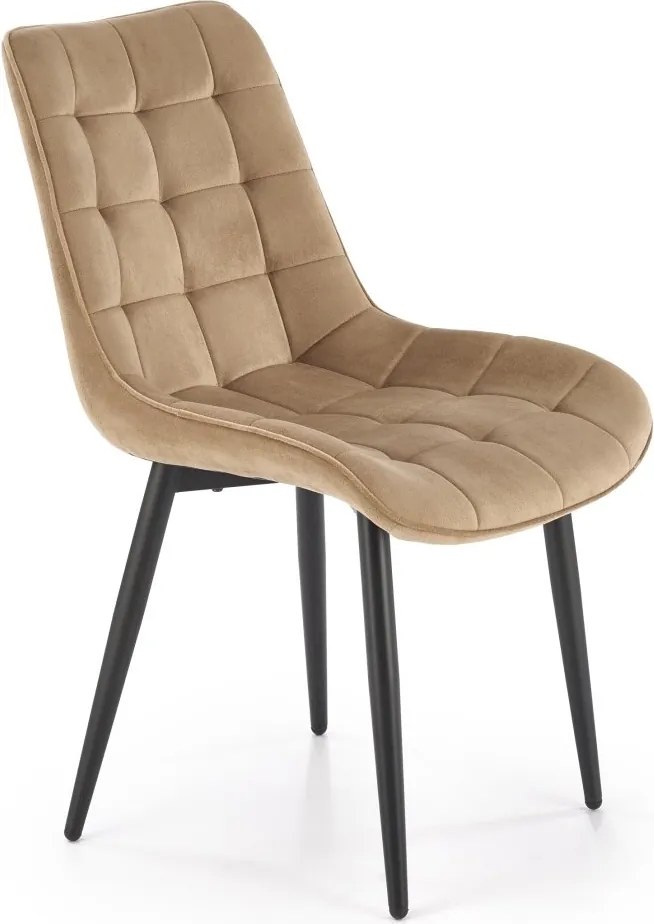 Pikowane aksamitne krzesło do jadalni K580 Halmar