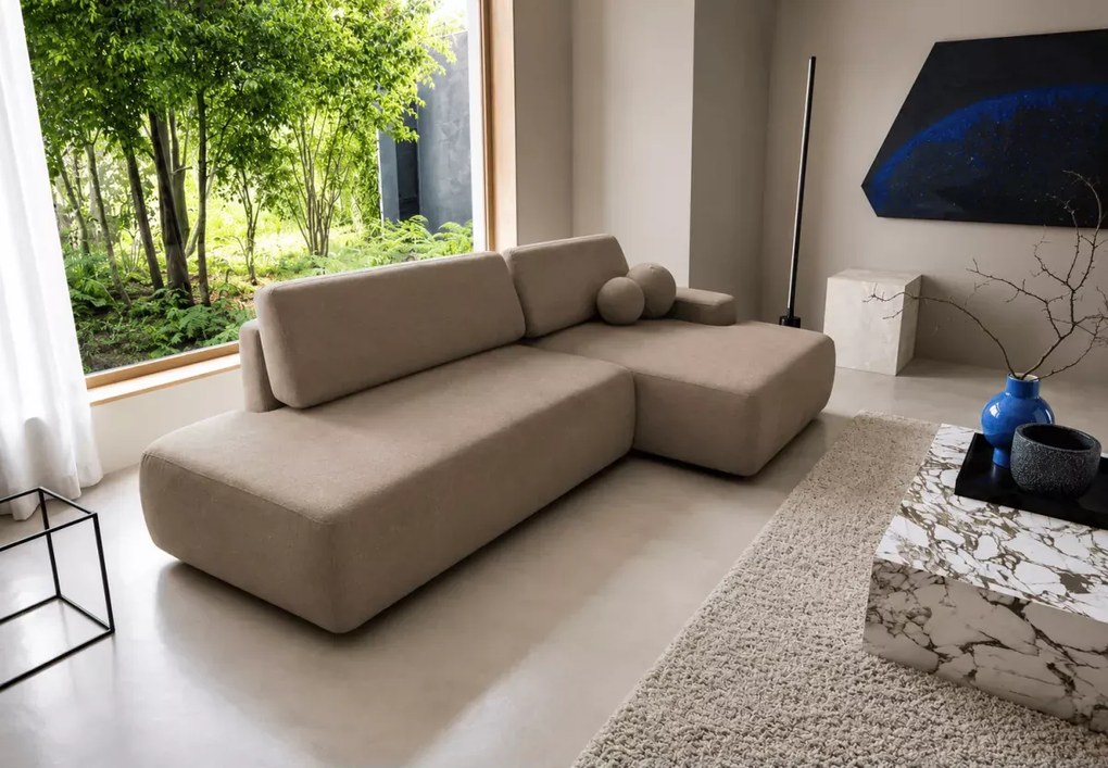 Narożnik z funkcją spania i pojemnikiem Slideo O 276 cm DL rozkładany sofa L-kształtna