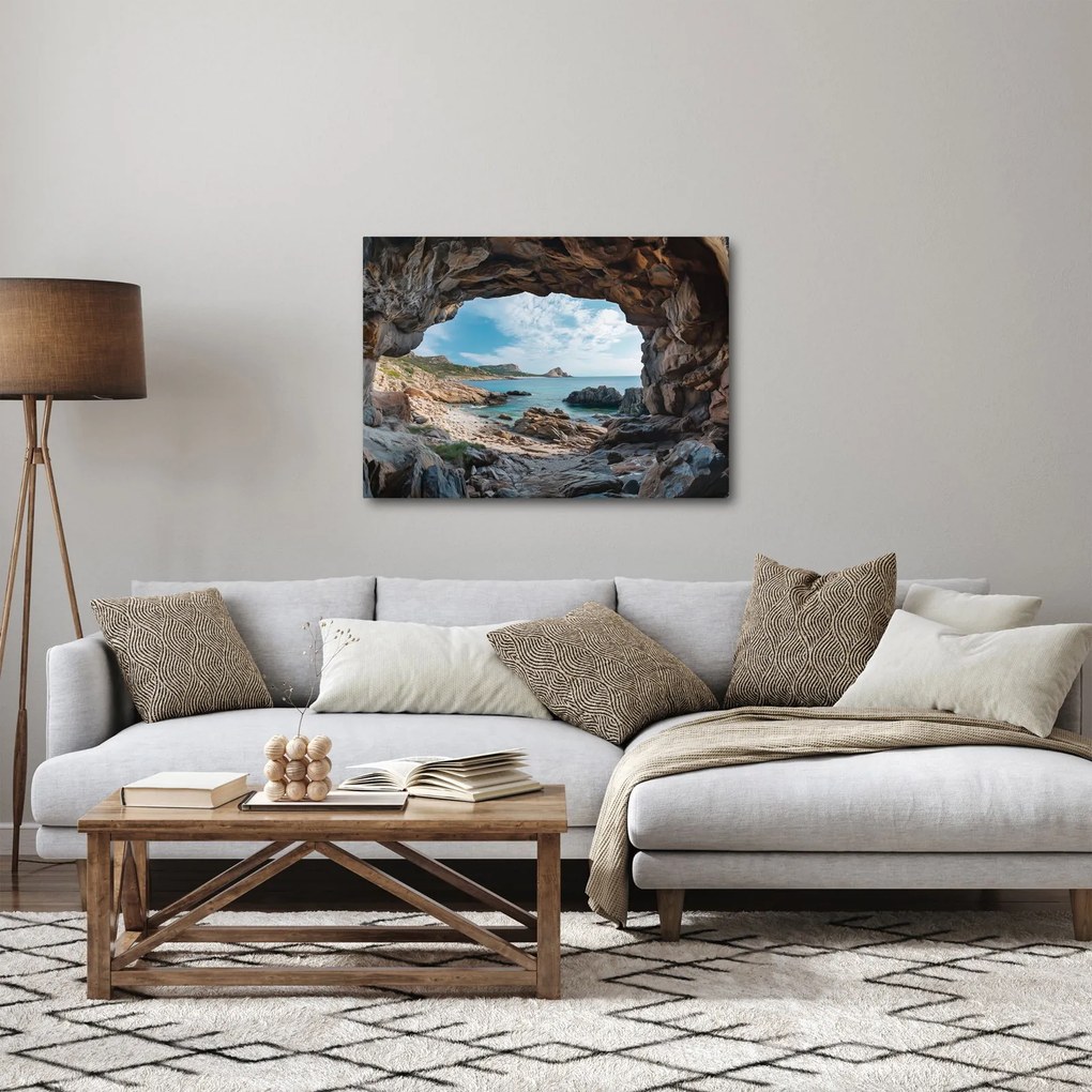 Obraz - Jaskinia przy morzu (70x50 cm)
