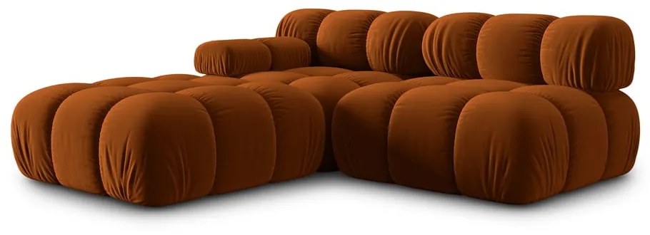 Pomarańczowa aksamitna sofa 282 cm Bellis – Micadoni Home