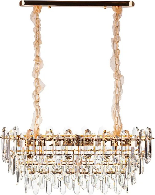 Nowoczesny żyrandol kryształowy do salonu, złoty – Owalny 80 cm – Las Vegas