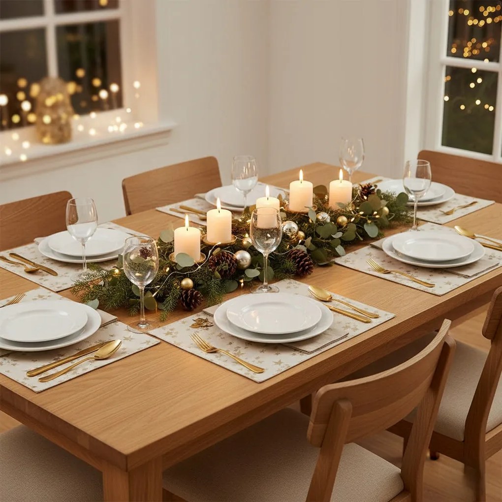 Podkładka pod Talerz Złota Mata na stół 33x45 cm w gwiazdki dekoracyjna