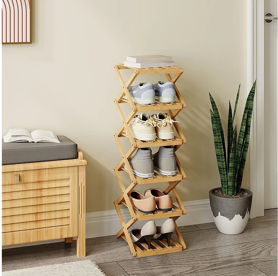 Szafka na buty bambus 26x26.5x83.5 ziggy