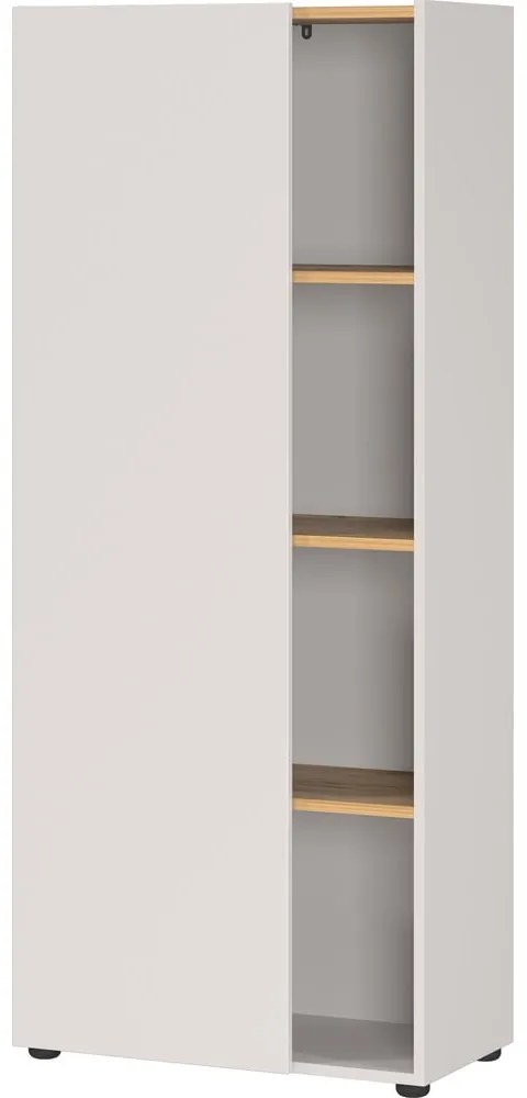 Kremowy regał w dekorze dębu 61x145x34 cm Adrano – Germania
