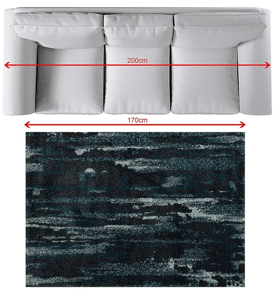 Dywan Softness near black/peacock blue 120x170cm