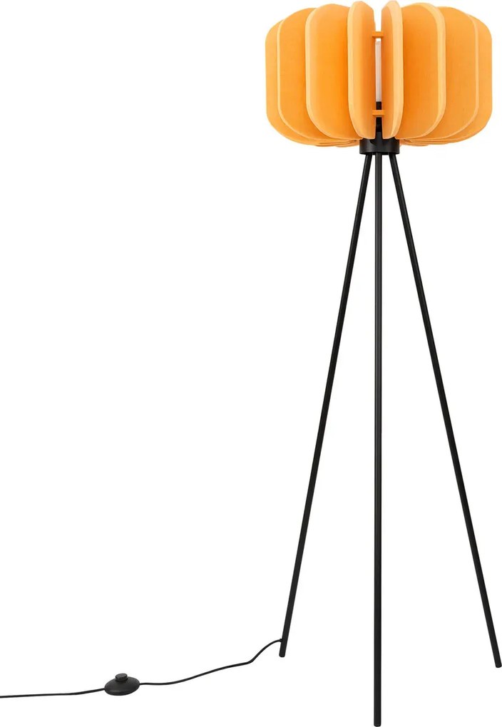 Żółta filcowa lampa podłogowa trójnóg A1-E84