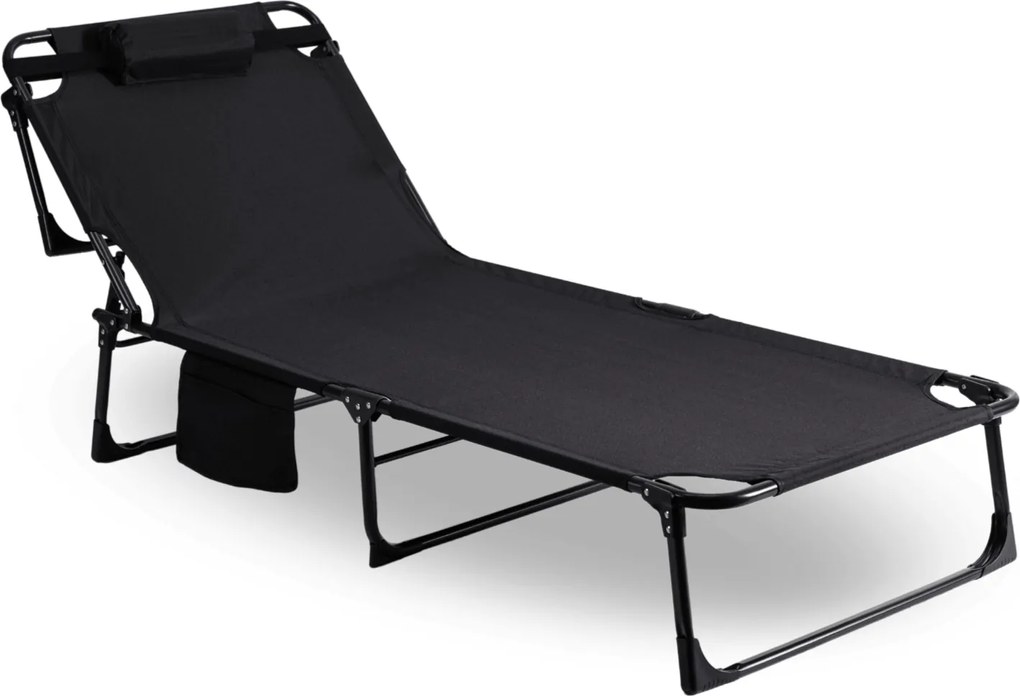 Leżak Ogrodowy VENUS 190x73 cm Czarny