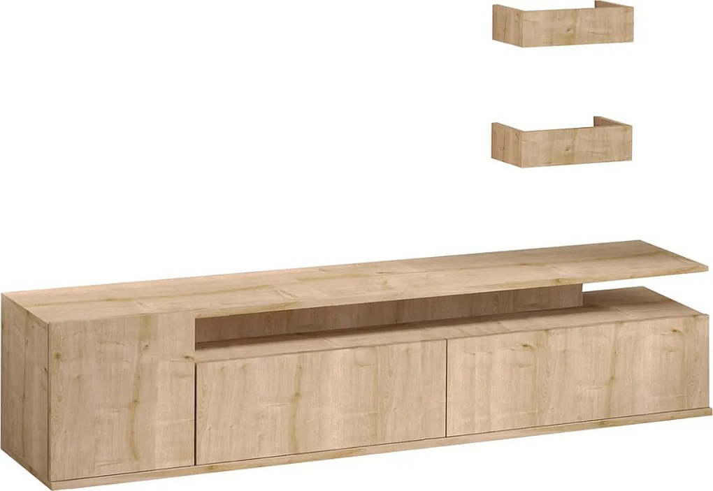 Nowoczesny stolik RTV – 180 cm – Dąb – Płyta wiórowa pokryta melaminą