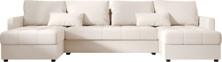 Rozkładana sofa narożna w kształcie U VENORIA 285x146 cm, kremowa + 2 poduszki GRATIS