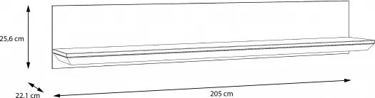 Półka wisząca w stylu prowansalskim 205 cm Iloppa 02
