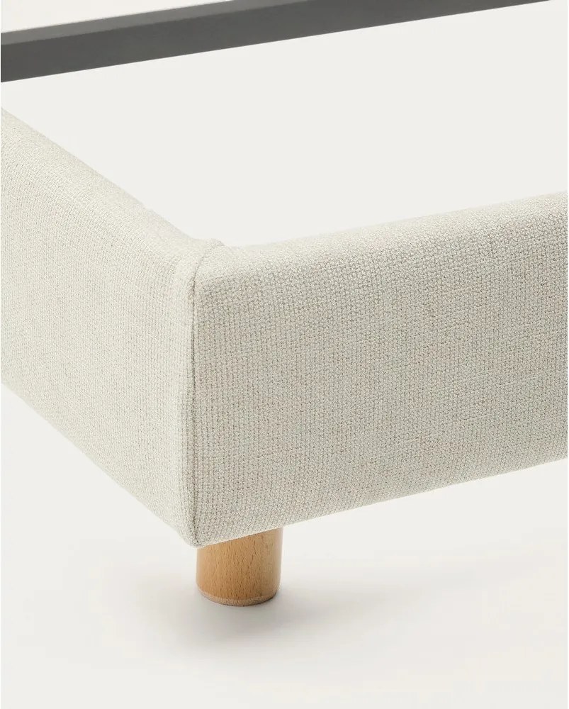 Szare tapicerowane łóżko jednoosobowe bez stelaża 90x200 cm Valma – Kave Home