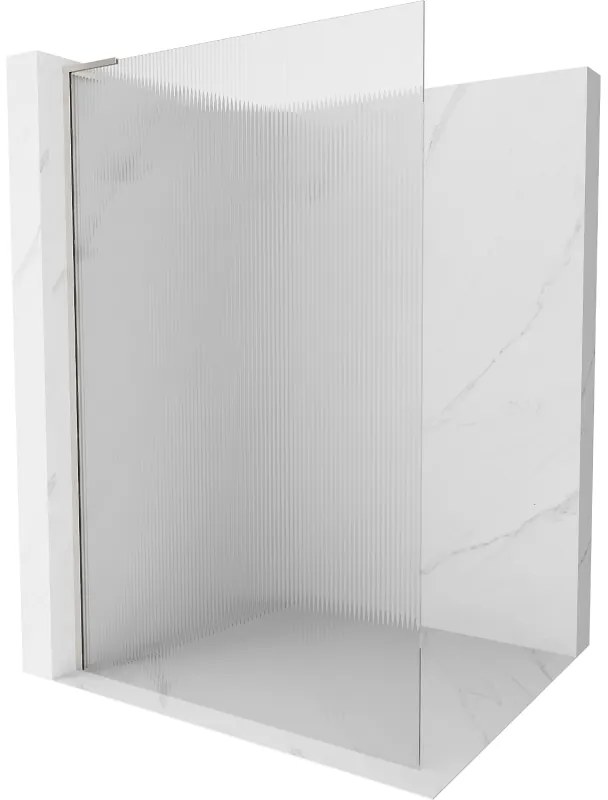 Mexen Kioto L ścianka prysznicowa Walk-in 90 x 200 cm, prążki, nikiel szczotkowany - 800-090-103-97-09