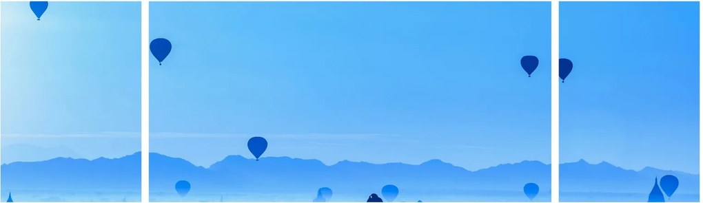 Obraz - Balony nad krajobrazem (170x50 cm)