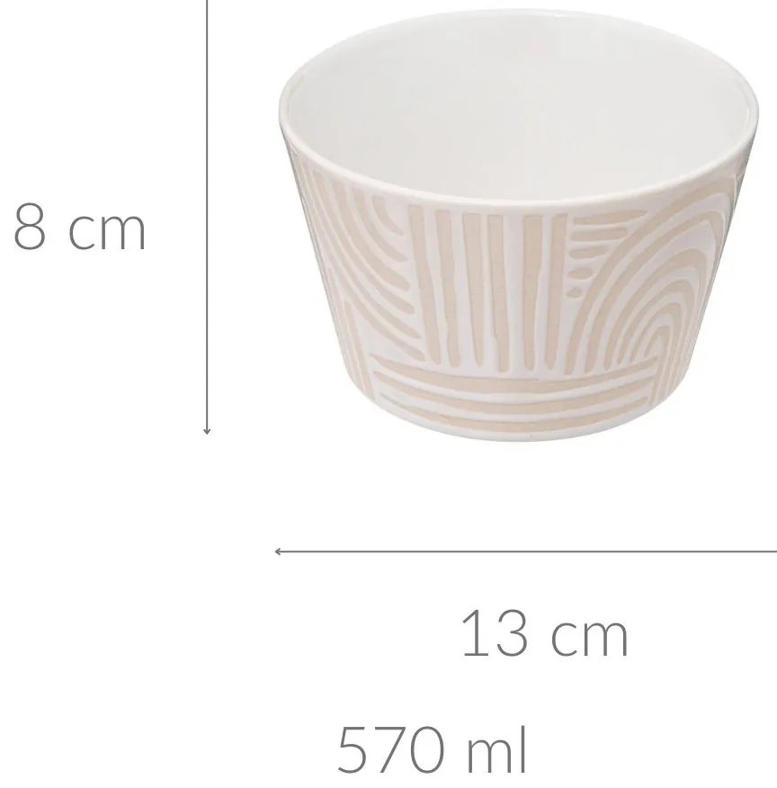 Miska ceramiczna z geometrycznym wzorem SOLEYA, 570 ml