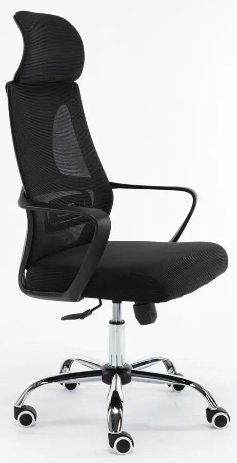 Fotel Biurowy Czarny Materiałowy Obrotowy Do Komputera T6-E57
