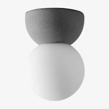 Plafon Sufitowy Z Cementu Z Kulą Szklaną Bublik Szary Antracyt - Sklum