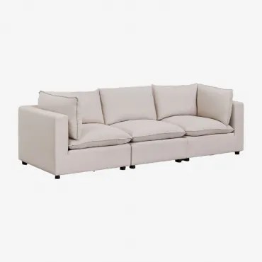 Sofa Modułowy 3-częściowy Daniela Tkaniny Beżowy Krem - Sklum