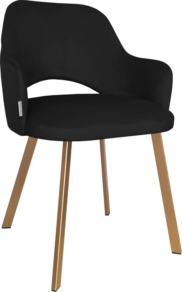 Krzesło Milano tkanina Welur noga metalowa : Kolor nogi - Złota profil, Kolor tkaniny - VELVET - MG19, Typ siedziska - Siedzisko obrotowe 360°