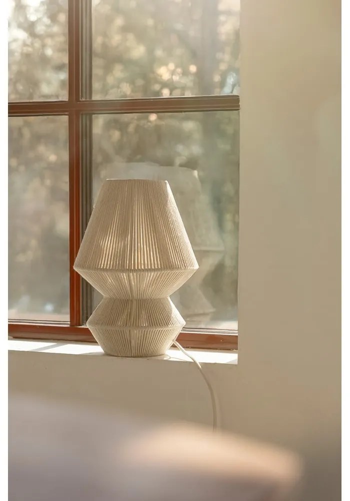 Lampa stołowa w naturalnym kolorze z tekstylnym kloszem (wysokość 34 cm) Razzo – Markslöjd