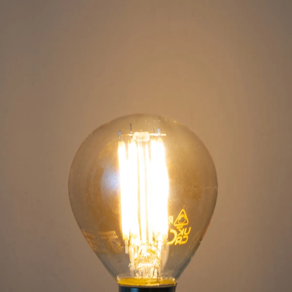 Set van 5 E14 LED lampen G45 goud 2W 180 lm 2100K
