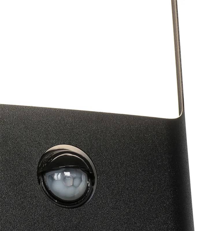 Zewnetrzna Lampa ścienna czarna z LED IP44 z czujnikiem ruchu - Khuvan Nowoczesny Oswietlenie zewnetrzne