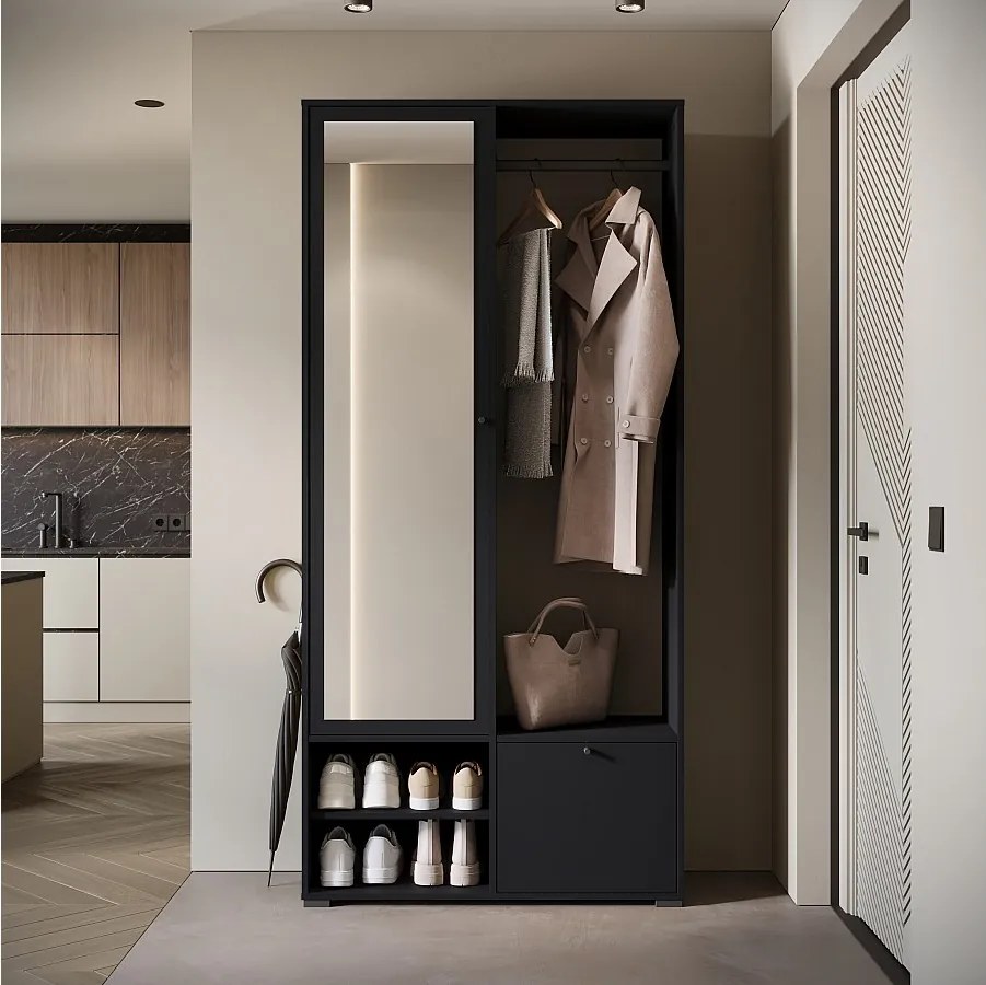 MINIO go for it, Garderoba DAFNI w kolorze czarny grafit
