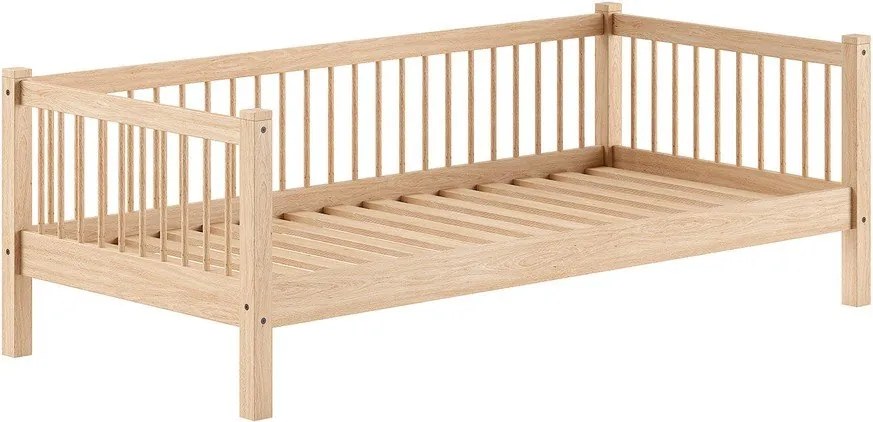 Łóżko dziecięce z litego drewna bukowego ze stelażem 90x200 cm w naturalnym kolorze Forrest – Vipack