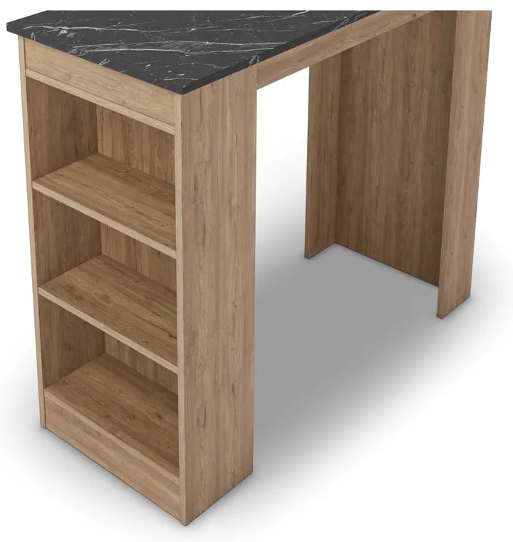 Stolik barowy z blatem w dekorze marmuru 47x120 cm Peru – Marckeric