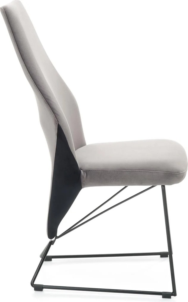 Oryginalne krzesło tapicerowane tkaniną welurową K485