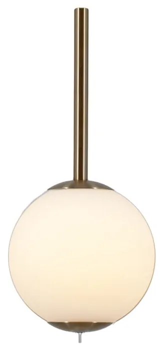 Metalowa lampa wisząca LED w kolorze mosiądzu ze szklanym kloszem ø 12 cm Audrey – UMAGE