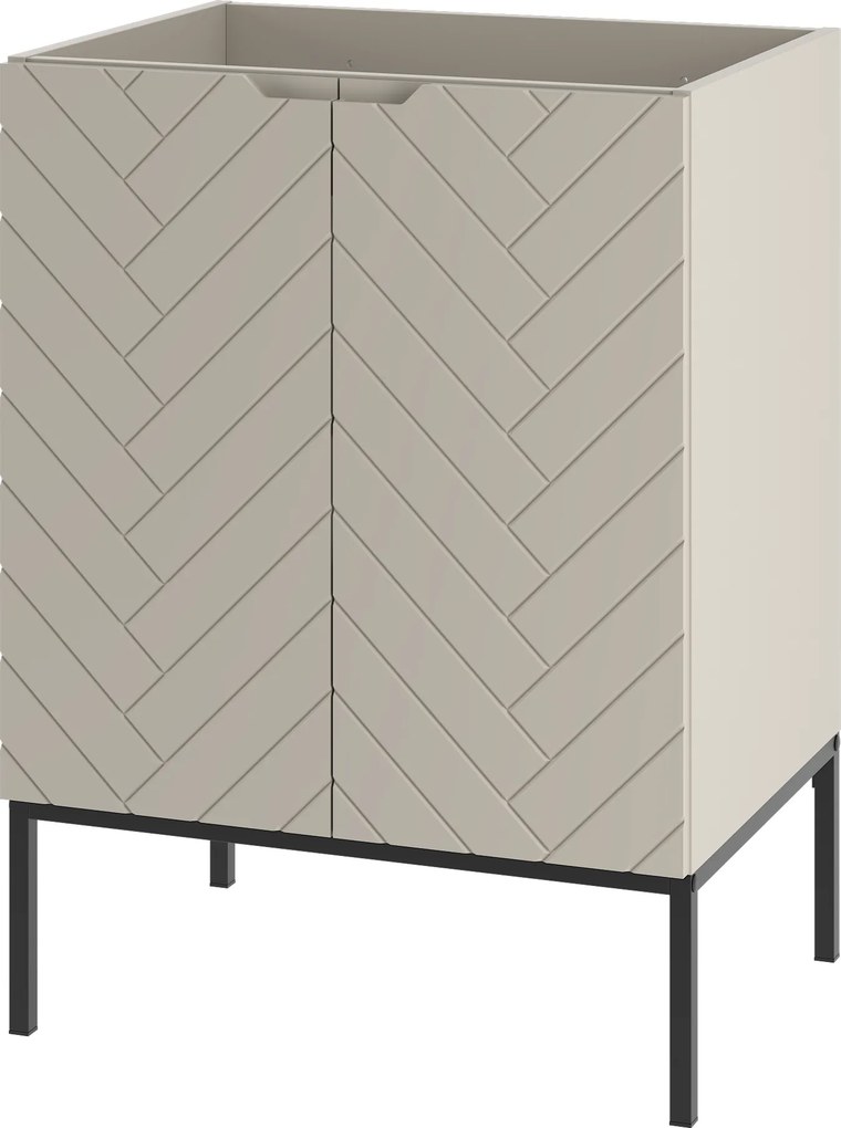 Szafka pod umywalkę wpuszczaną Aspen 09, cashmere/czarny, 60 cm