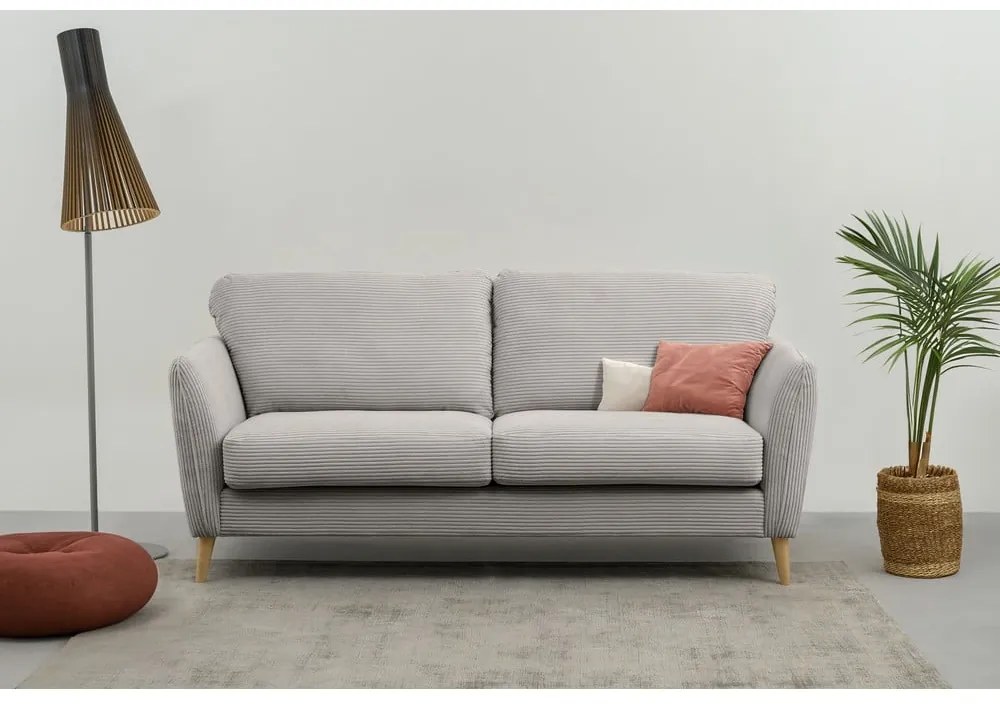 Jasnoszara sztruksowa sofa 170 cm Paris – Scandic