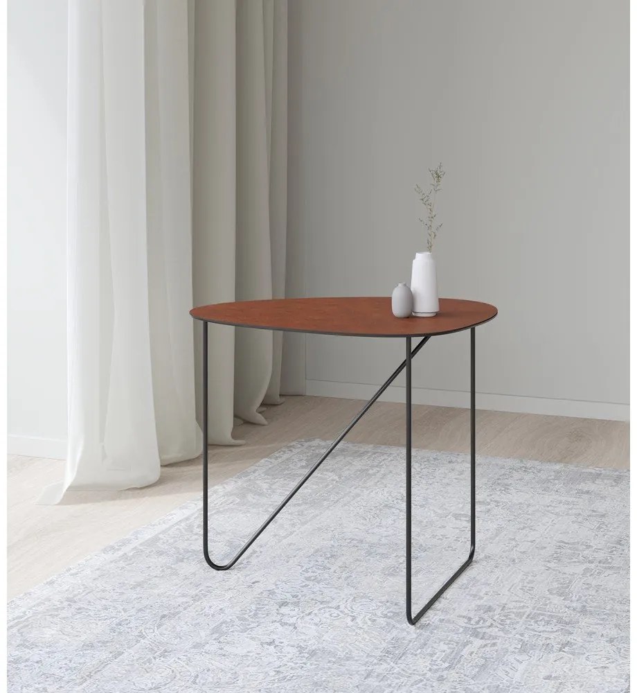 Koniakowy metalowy stolik 44x50 cm Curve L Bull – LIND DNA